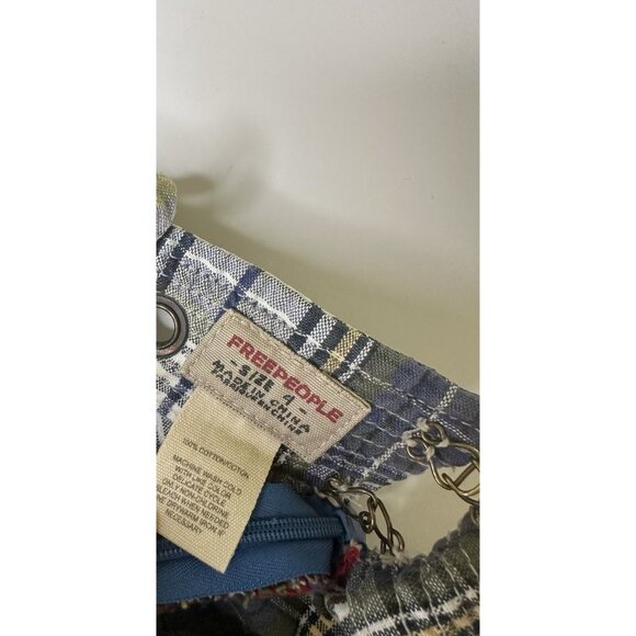 Free People Boho Plaid Dress with Spaghetti Straps & Waist Tie Cottagecore 4 S - Picture 2 of 7
